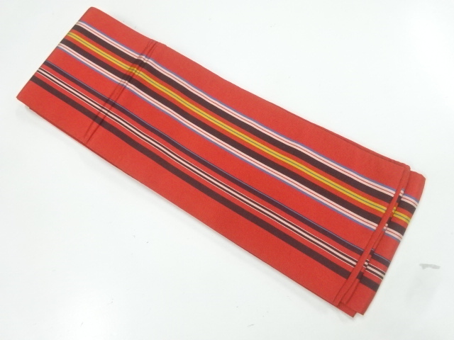 本場筑前博多縞模様織出し半幅帯